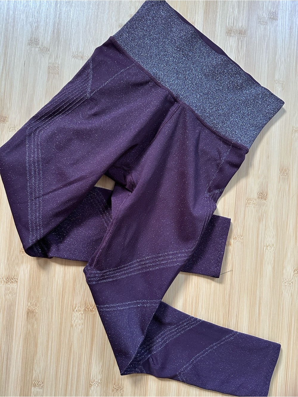 🧘♀️ Athleta Twilight Tight Plum Sparkle High-Waist Leggings